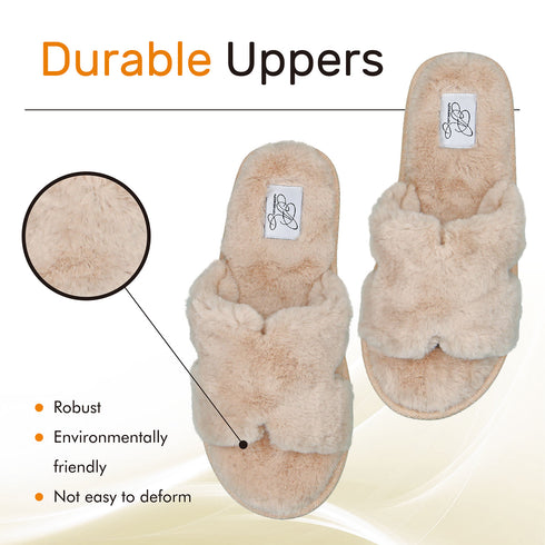 Faux Fur H Slipper - White